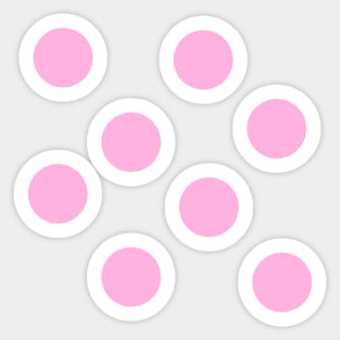 Pink on White Polka Dots Sticker